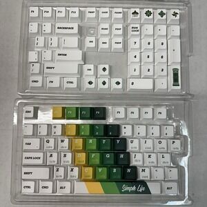 Green White Camping PBT Dye Subs Keyca Profile Keycap Set